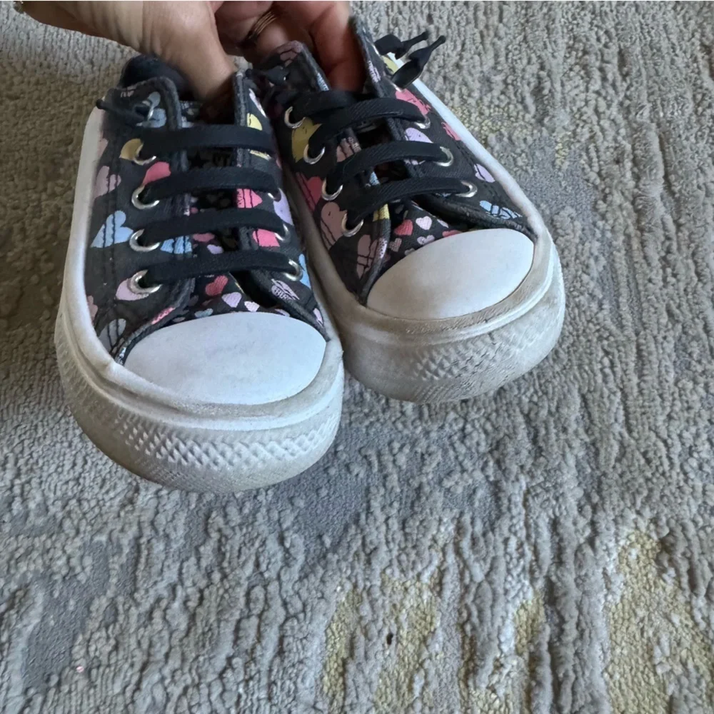 Converse Chuck Taylor Always On Hearts platform sneaker and black sneakers 11